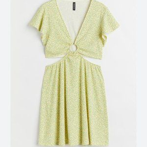 H&M floral cut out dress